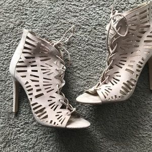 Cut Out Lace Up Heels sz 6.5